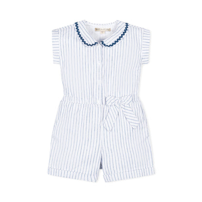 Linen Collared Button Front Romper