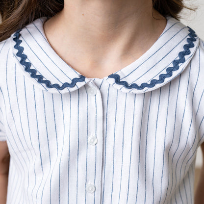 Linen Collared Button Front Romper