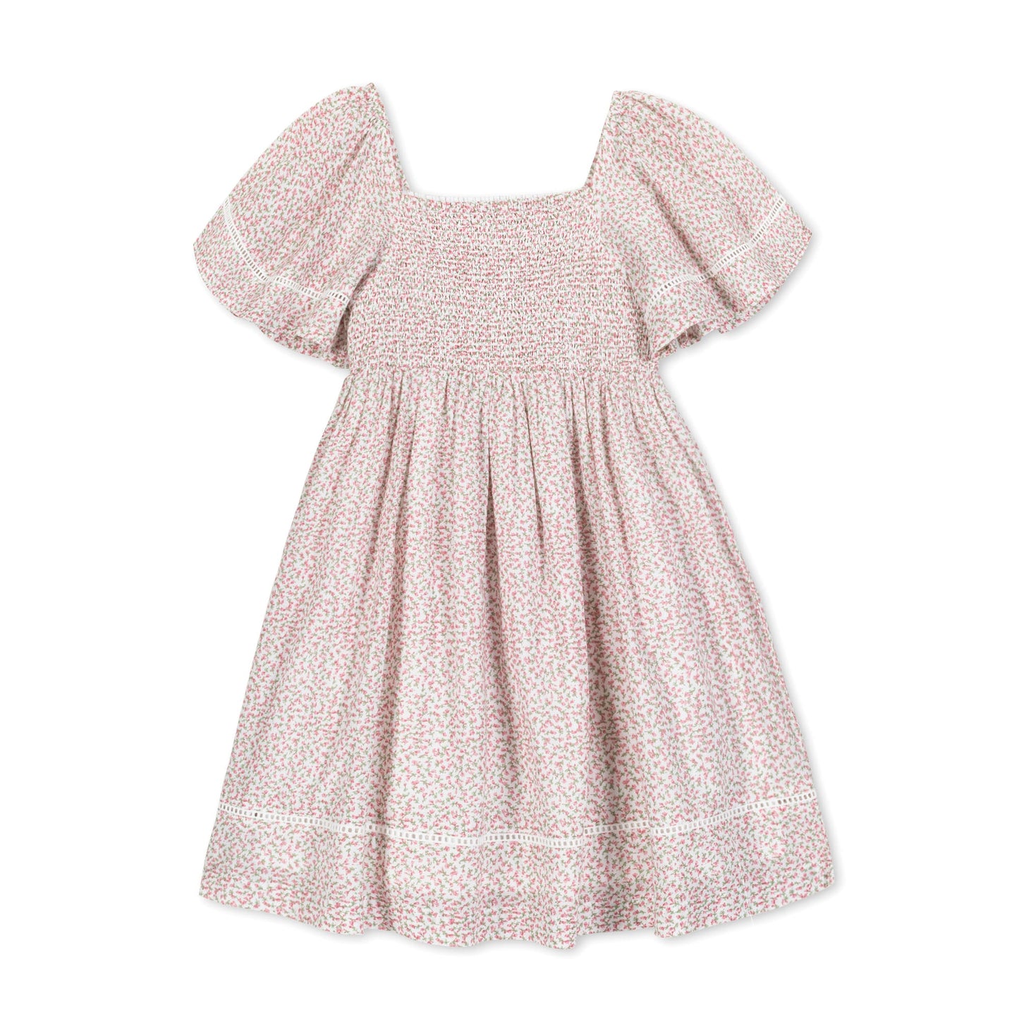 Organic Smocked Bell Sleeve Dress