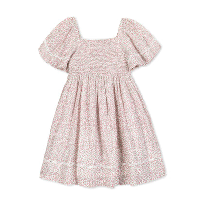 Organic Smocked Bell Sleeve Dress