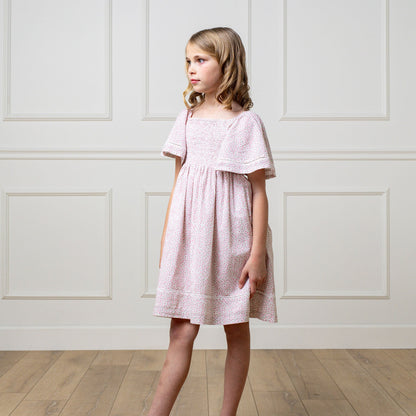 Organic Smocked Bell Sleeve Dress