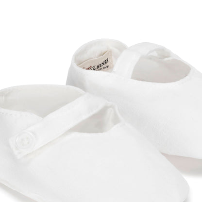 Linen Button Strap Soft Shoe
