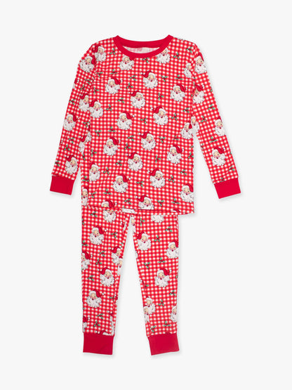 SoftSnooze™ Kids Bamboo Viscose Red Dear Santa Long Sleeve Pajama Set