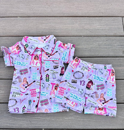 Swift Lounge Shorts Set Button Top 