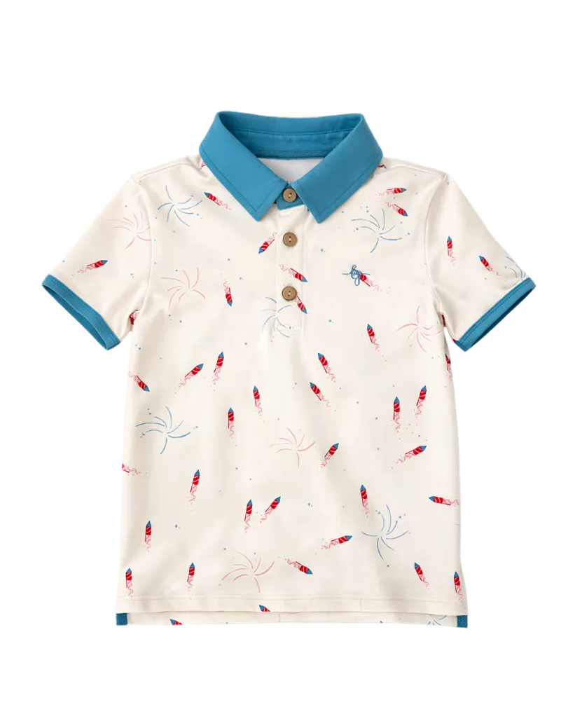 *PREORDER* Athletic Polo - Red, White, Boom