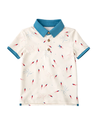 *PREORDER* Athletic Polo - Red, White, Boom