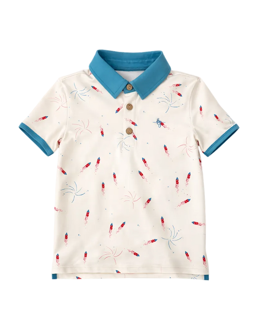 *PREORDER* Athletic Polo - Red, White, Boom