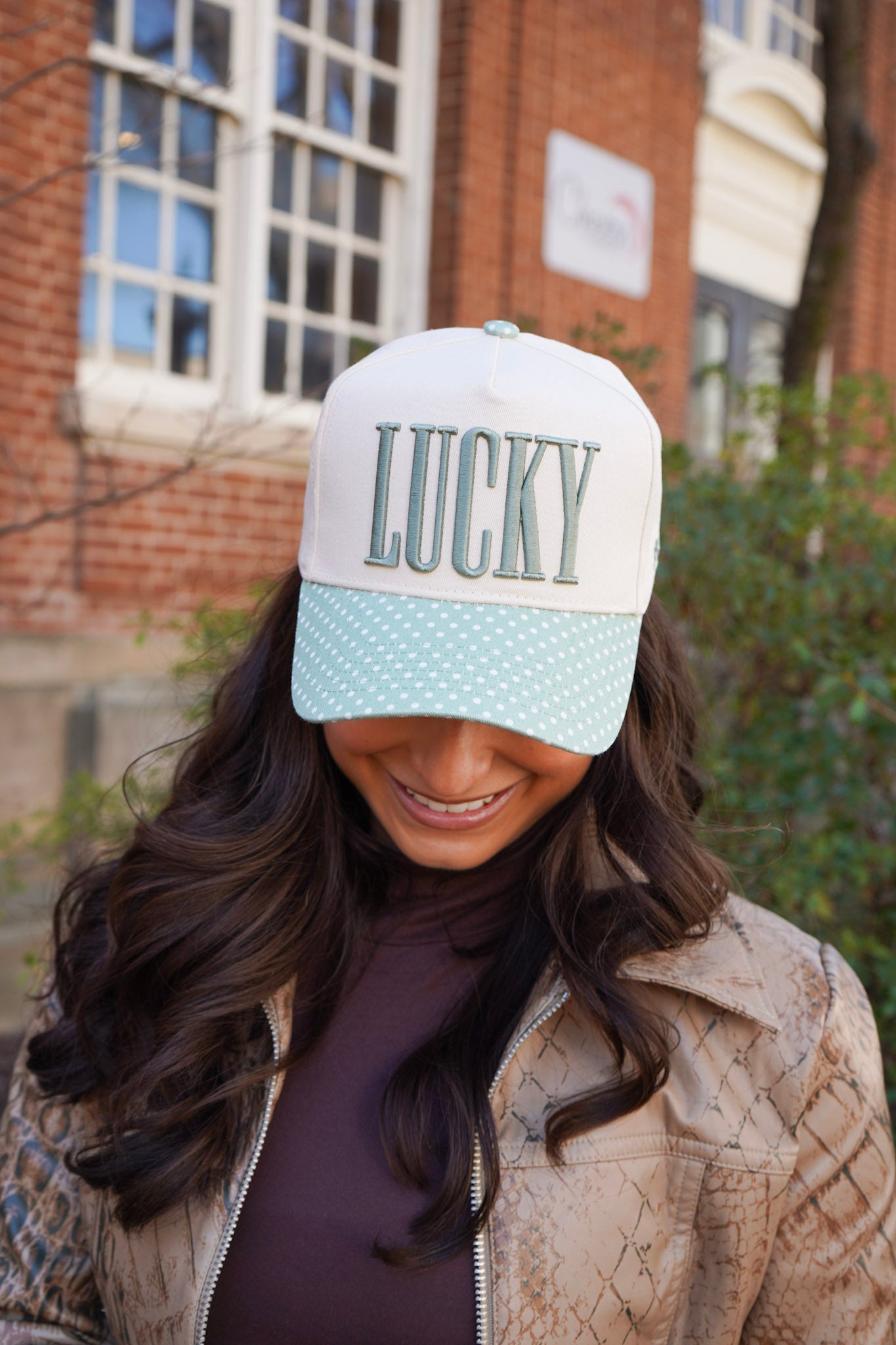 Lucky - Green Polka Dot Trucker Hat