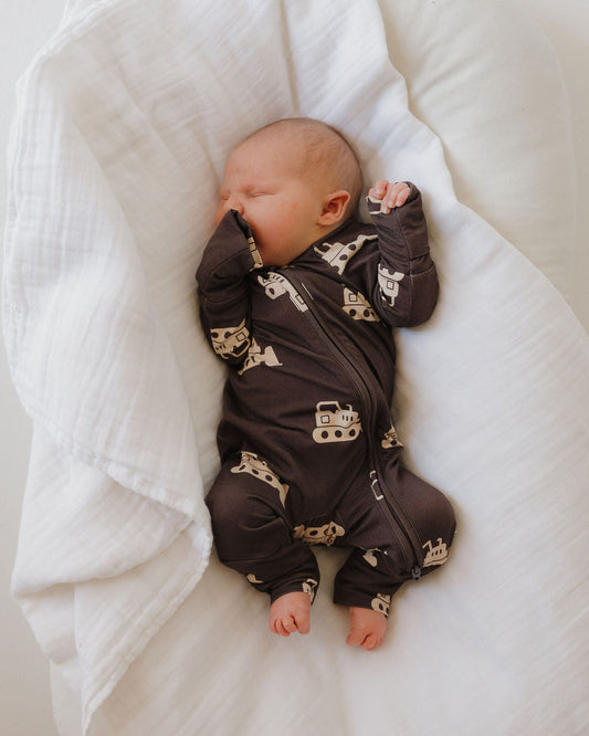 Bamboo Zip Pajamas | Bulldozer