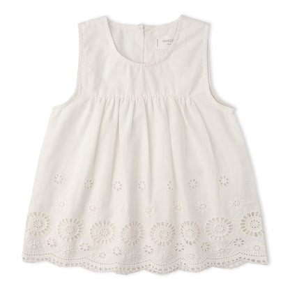 Organic Eyelet Top And Pant Set - Ivory Eyelet