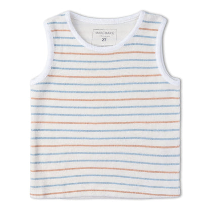 Organic Sleeveless Tee & Shorts Set - Cabana Stripes