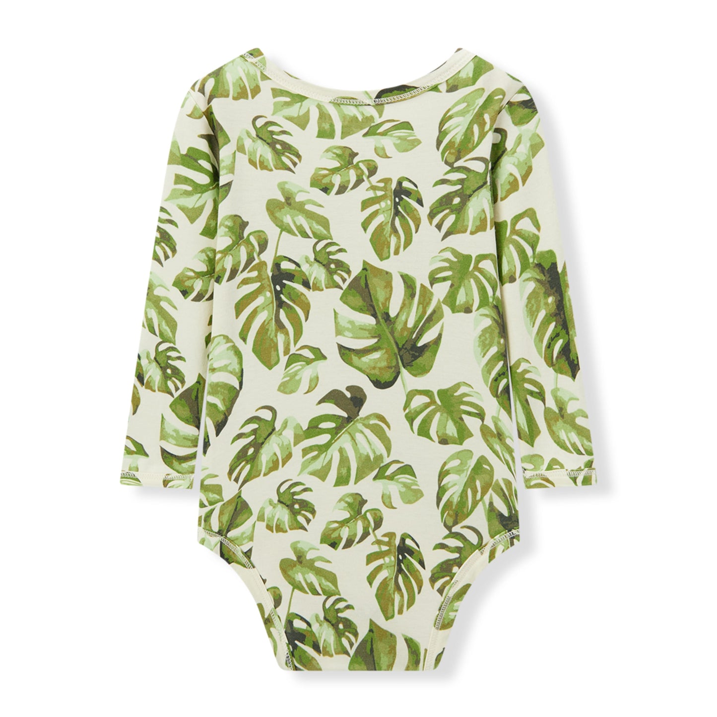 Island Leaf Cotton Stretch Long Sleeve One Piece