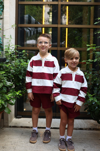 Child Rugby Sweatshirt | Deep Cranberry