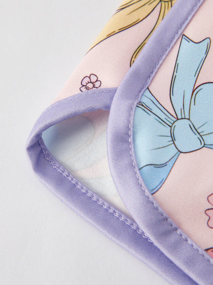 Girls Purple Bow Sleeveless Vest Top and Shorts Set