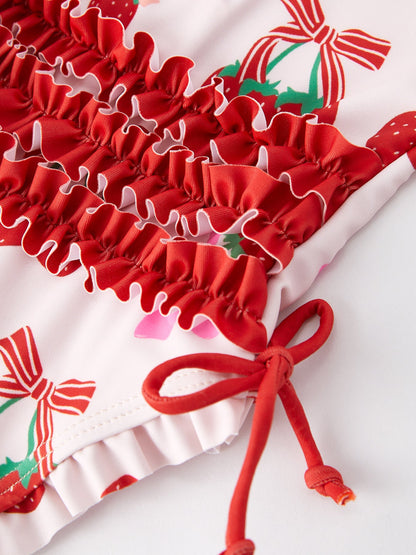 Strawberry  Cherry Girls One-piece Swimsuit