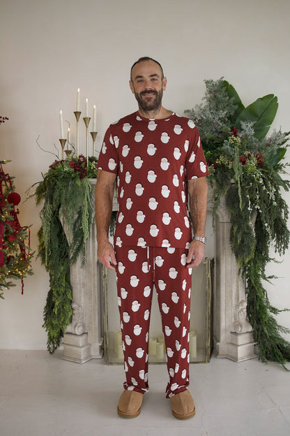 Men's Short Sleeve Pajamas | Vintage Santa