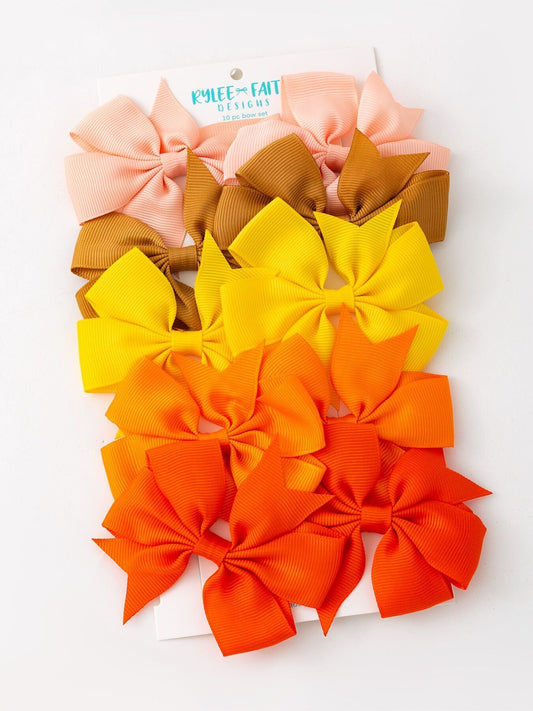 Fall Bow Hair Clip Set