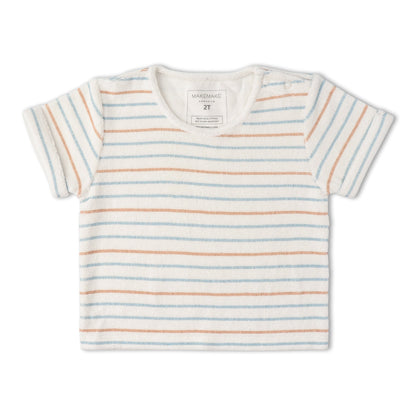 Organic Terry Tee & Shorts Set - Cabana Stripes