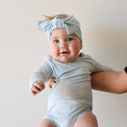 Bamboo Head Wrap | Blue Bows