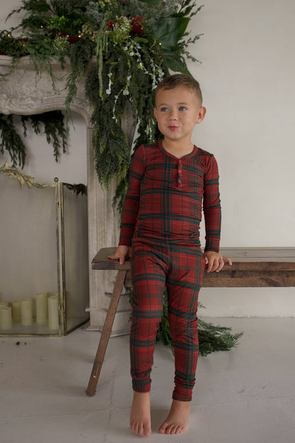 Bamboo Two Piece Pajamas | Christmas Plaid