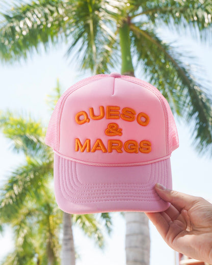 Queso and Margs - Pink Foam Trucker Hat