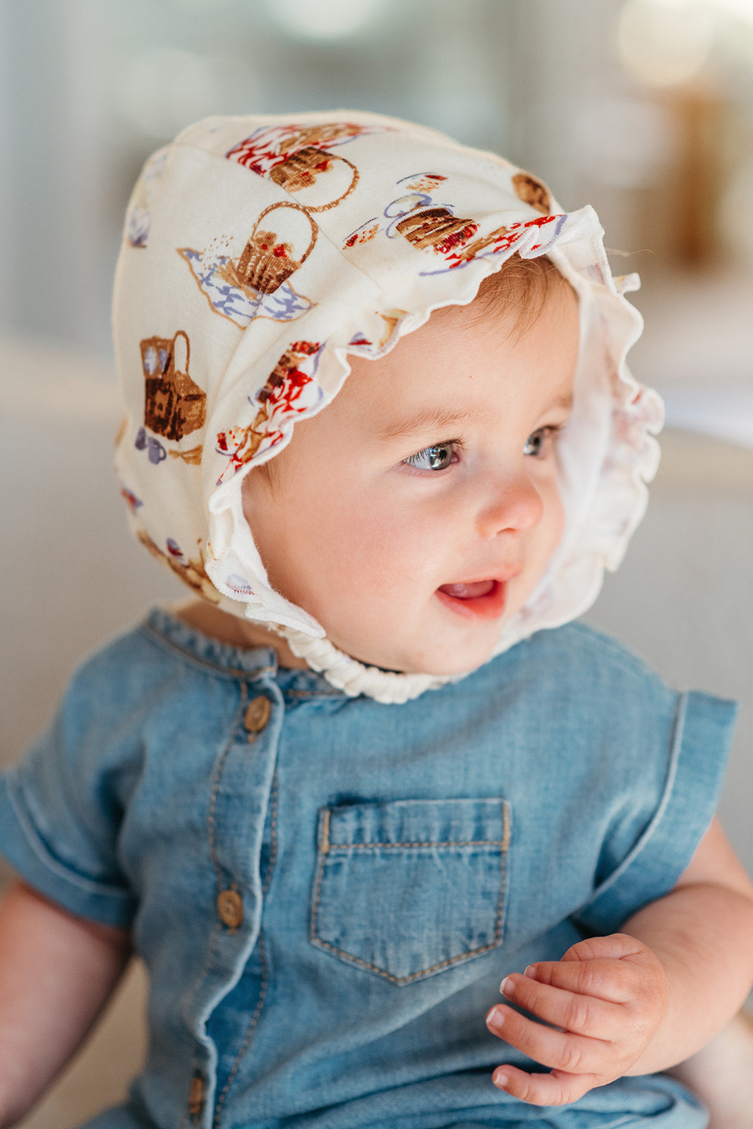 Picnic Organic Cotton Bonnet Hat