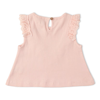Organic Ruffle Top & Shorts Set - Blush
