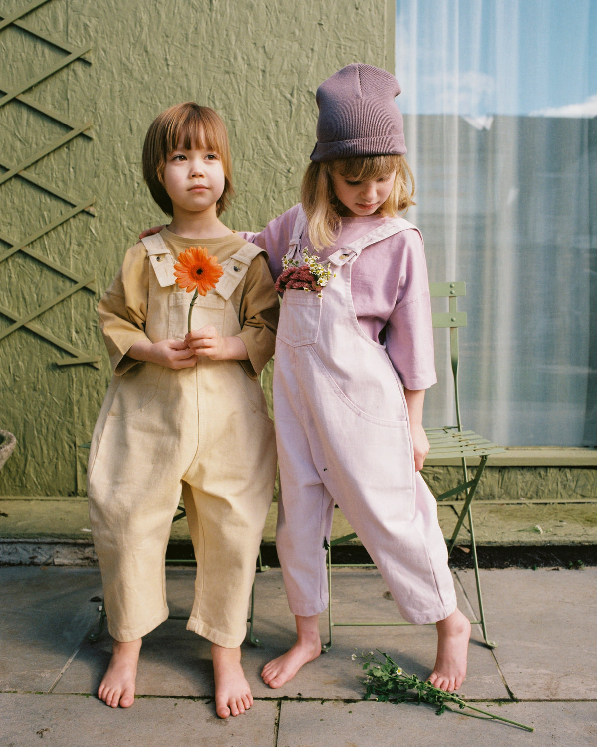 The Oversized Denim Dungaree Kids | Mineral Dyed