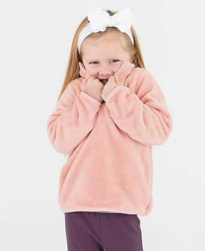 PREORDER | Girls French Rose Pink Fleece Quarter-Zip Pullover
