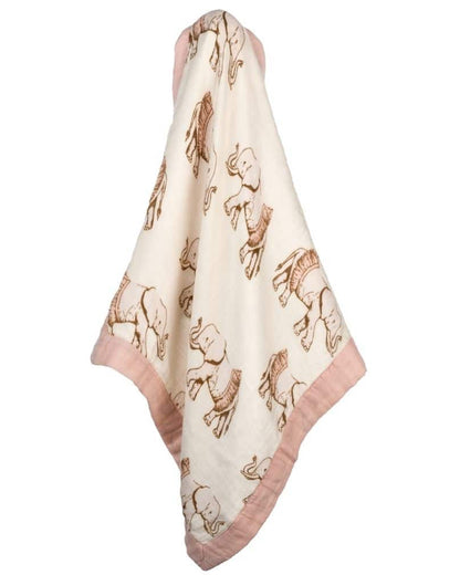 Tutu Elephant Mini Lovey Two-Layer Muslin Security Blanket