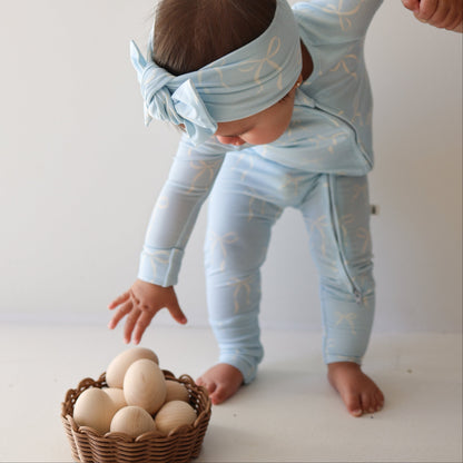 Bamboo Head Wrap | Blue Bows