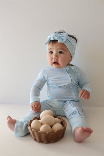 Bamboo Zip Pajamas | Blue Bows