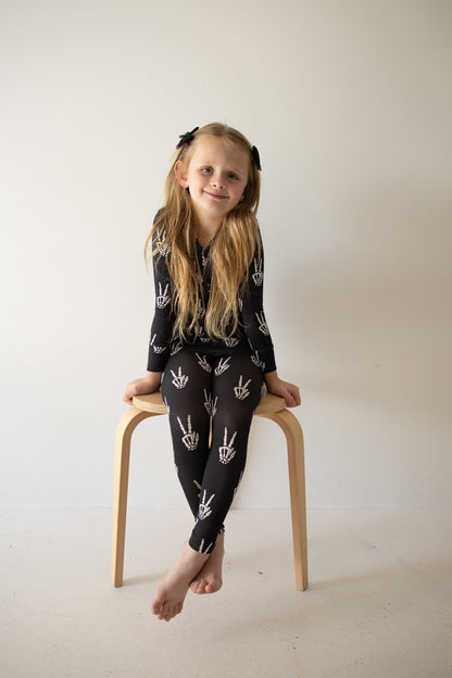 PRE-ORDER ships October 9th |Bamboo Two Piece Pajamas | Midnight Skelly