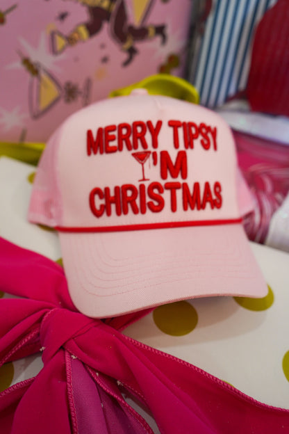Merry Tipsy I'm Christmas - Pink Trucker Hat