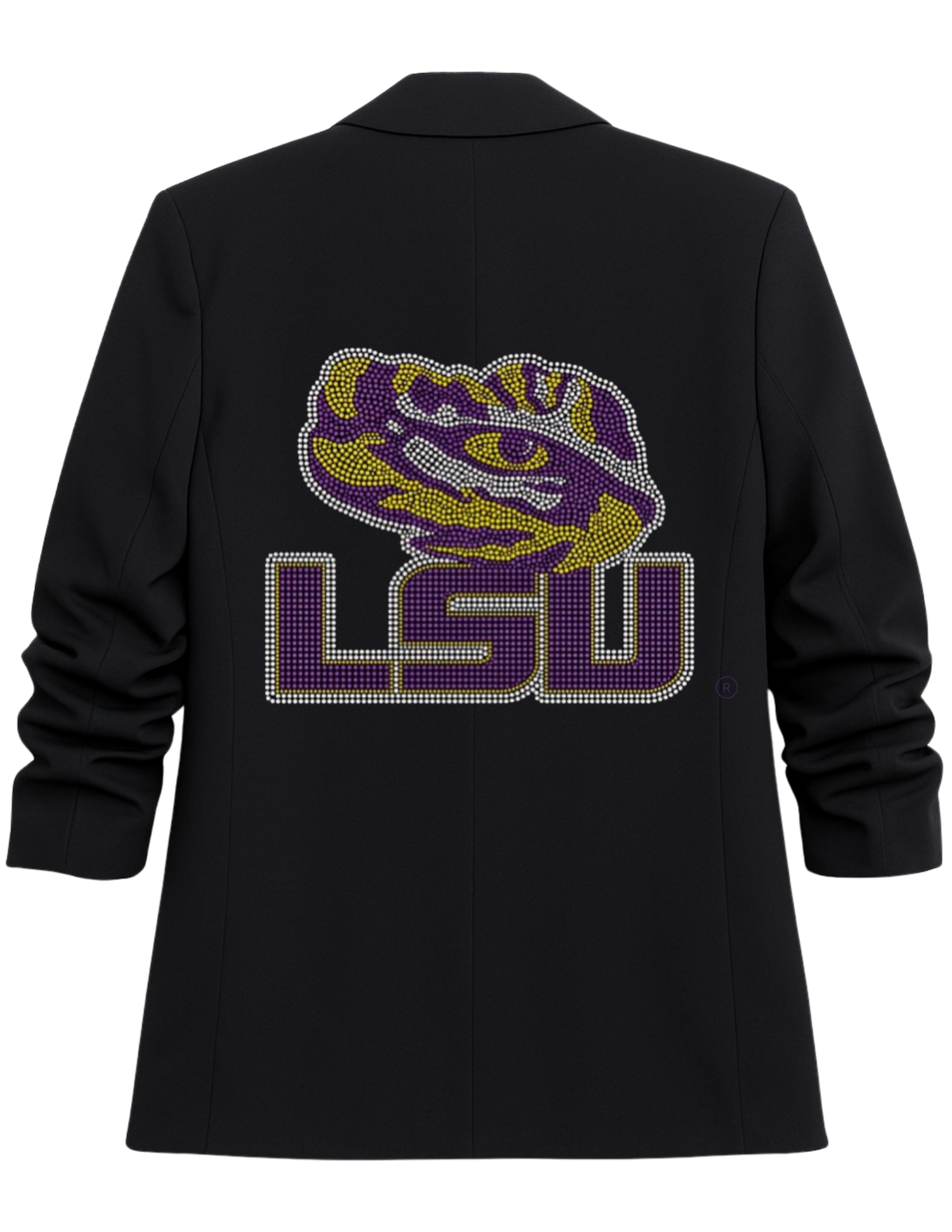 Louisiana State University Tiger Eye Black Ruched Sleeve Blazer