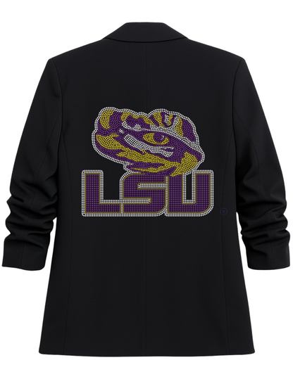 Louisiana State University Tiger Eye Black Ruched Sleeve Blazer
