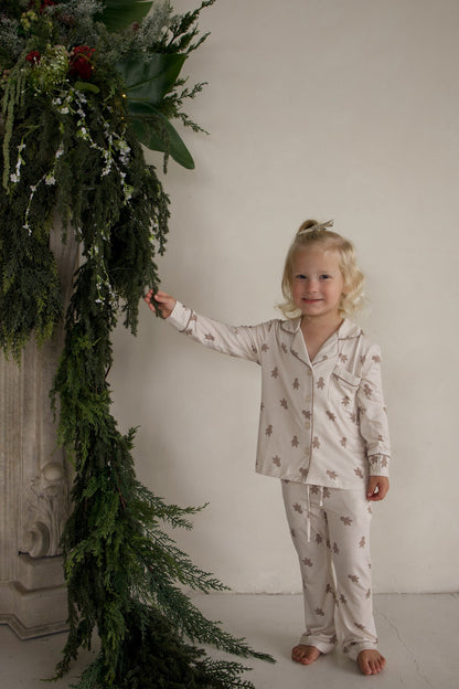 Girl's Bamboo Button Up Lounge Set | Gingersnap