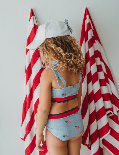 *PREORDER* Scalloped High Waisted Bikini - Heritage Flag