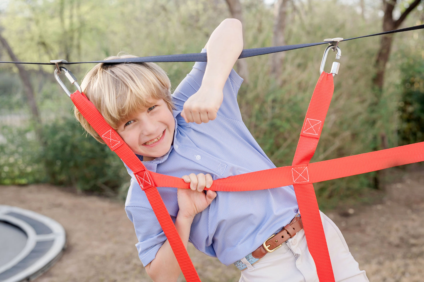 Will Boys' Performance Polo | Blue Stripes