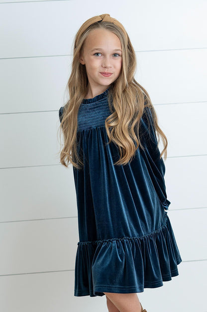 Alexa Teal Velvet Dress