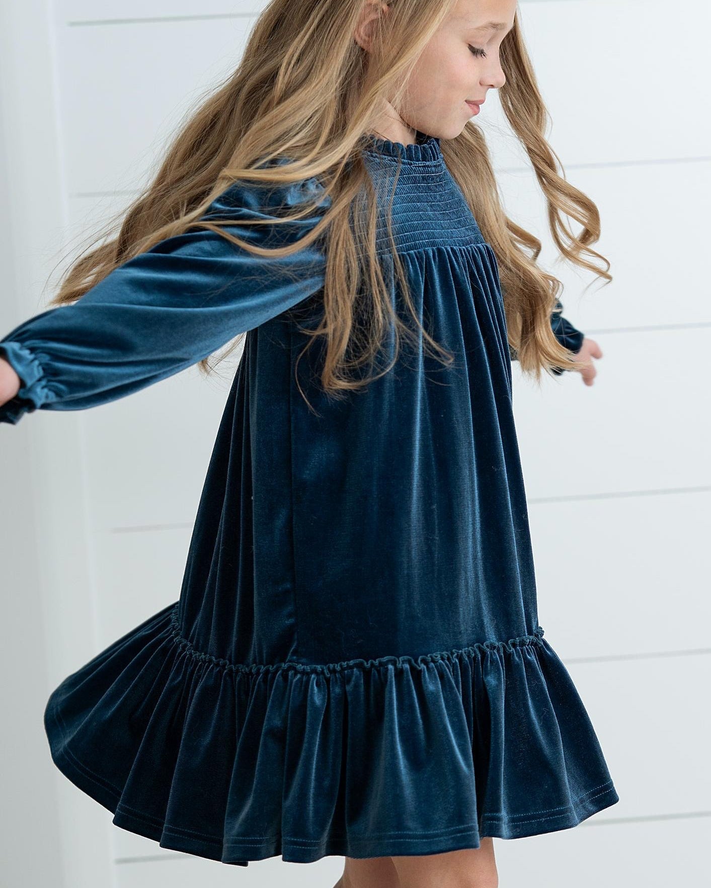 Alexa Teal Velvet Dress