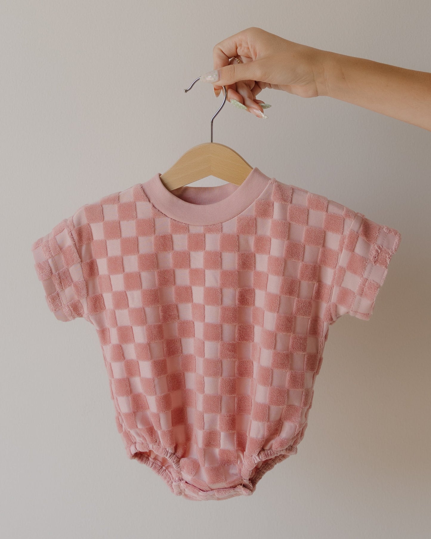 Terry T-Shirt Romper | Sea Pink