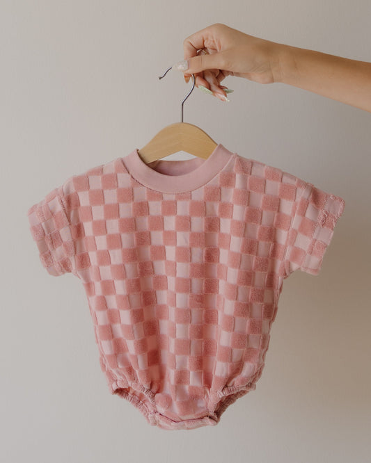 Terry T-Shirt Romper | Sea Pink