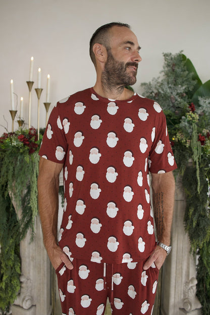 Men's Short Sleeve Pajamas | Vintage Santa