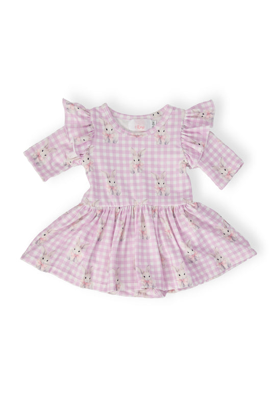 Baby Bunnies 3/4 Sleeve Flutter Twirl Bodysuit