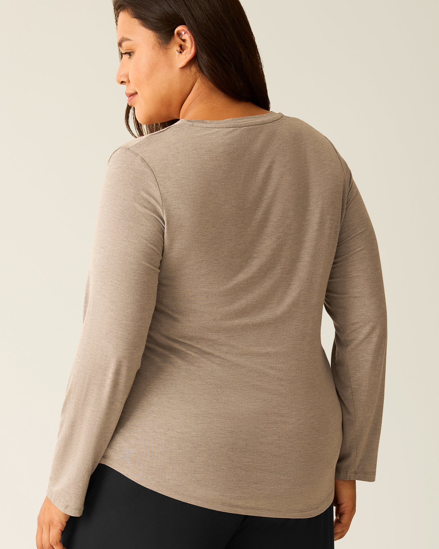 Bamboo Maternity & Nursing Long Sleeve T-shirt | Wheat