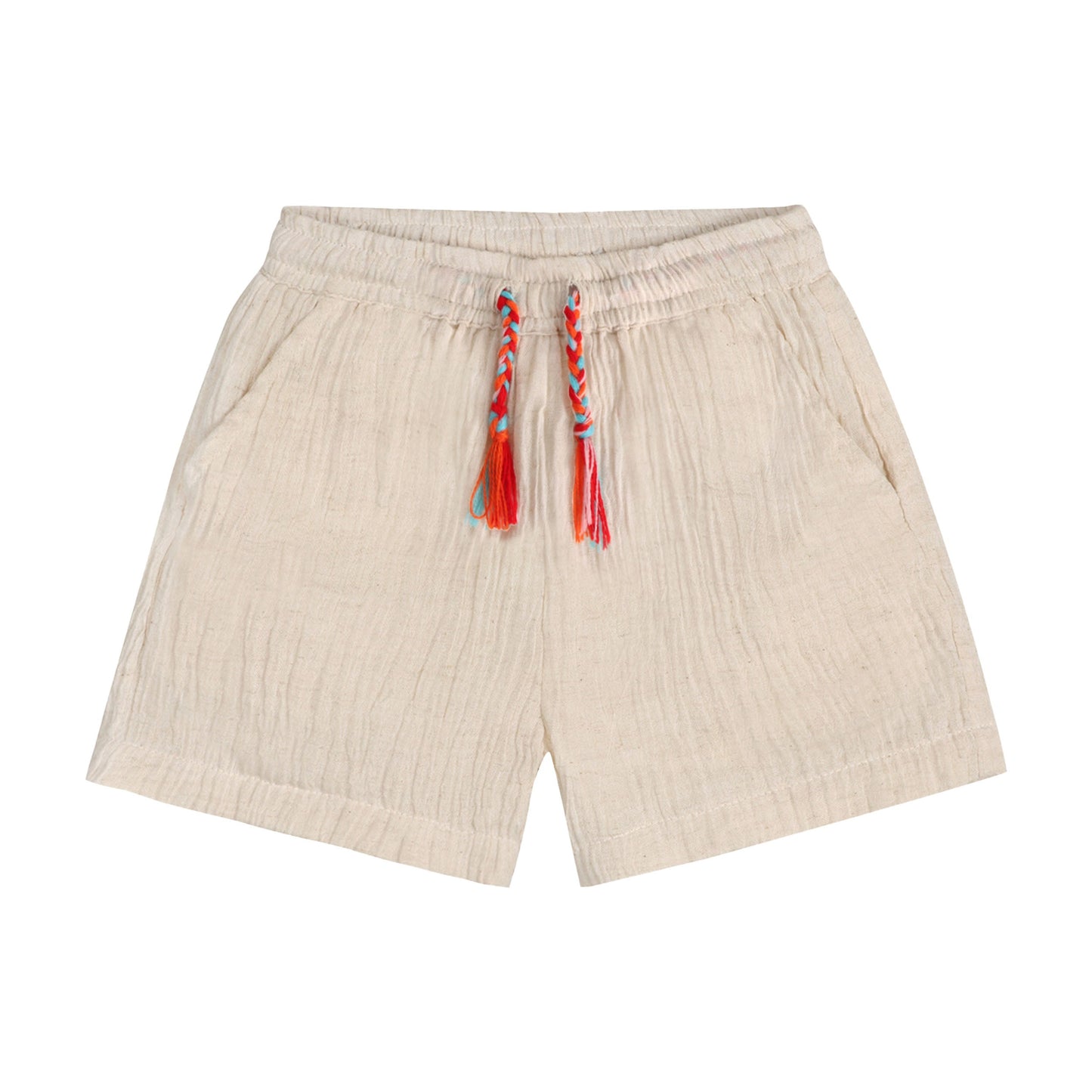 Beige Waves Bermuda Shorts