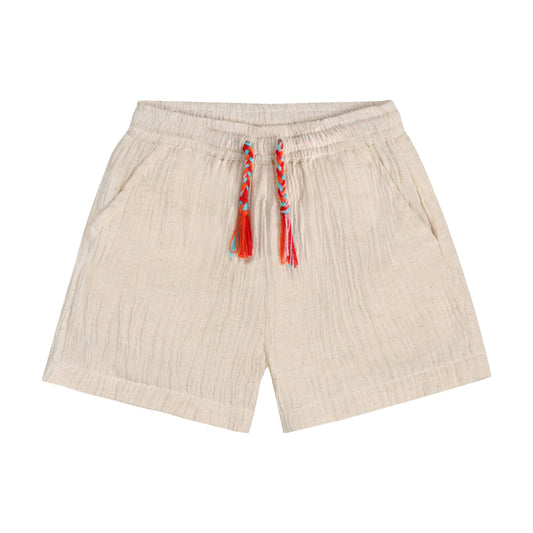 Beige Waves Bermuda Shorts
