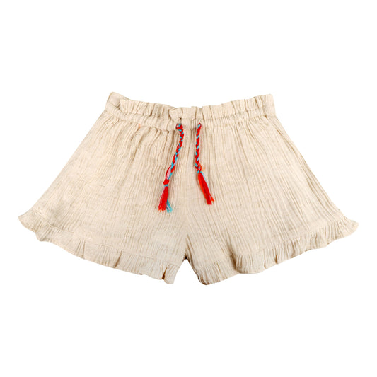 Beige Waves Shorts