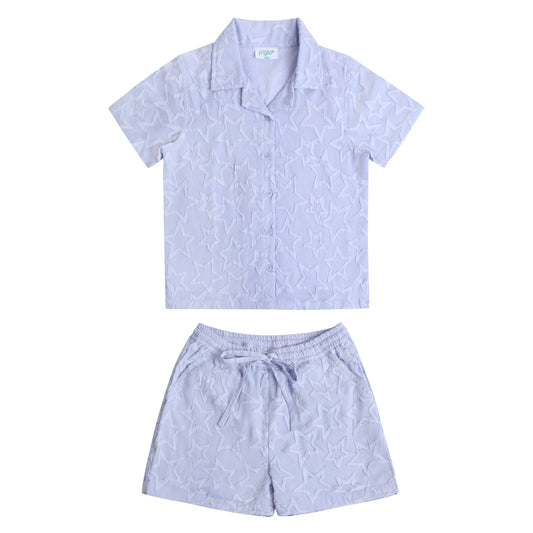 Blue Stars Shirt and Bermuda Shorts Set